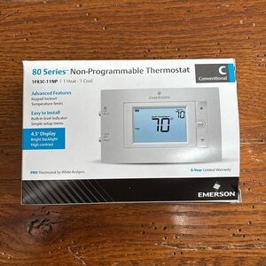 Emerson 1F83C-11NP 80 Series Non Programmable Thermostat, 1H / 1C New in Box